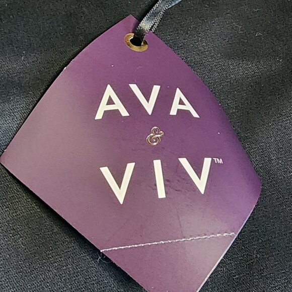 NWT AVA & VIV Solid Black High Rise Ankle Stretch Waist Pants Womens Plus Sz 24 - Picture 4 of 8